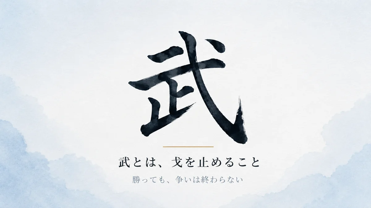 武とは、戈を止めること｜勝っても、争いは終わらない