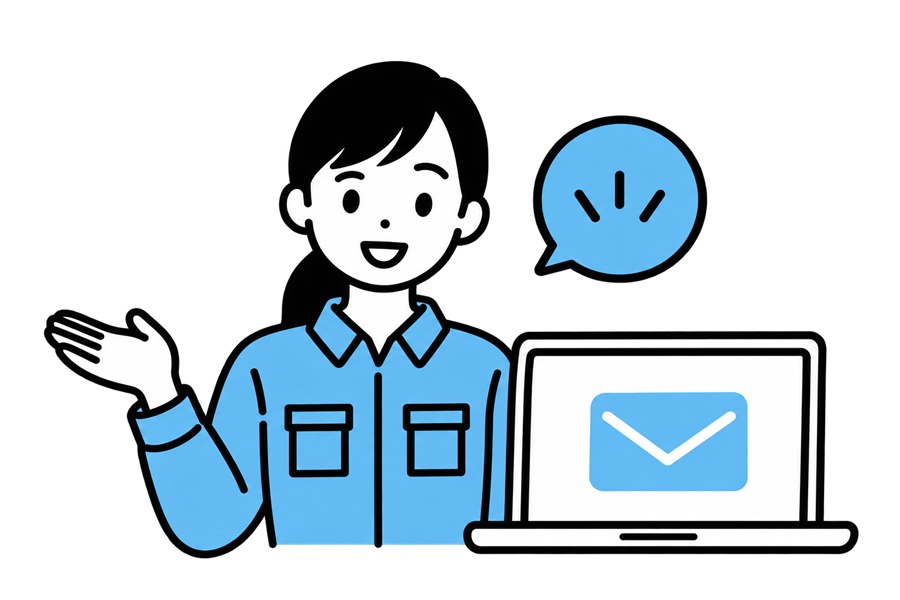 お問い合わせを案内する担当者のイラスト